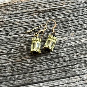 Yellow and black earrings